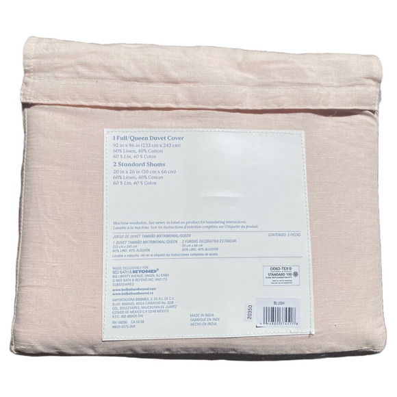 Nestwell Bedding Nestwell Washed Linen Cotton 3 Piece Full Queen